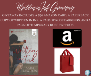 Give away for Sara Davison, author of Written In Ink on tour with Celebrate Lit and featured on CarpeDiem.fyi